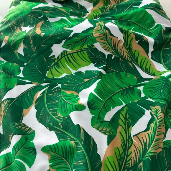 LOVE and SPORTS one piece strapless halter swimsuit tropical vacation 12/14 EUC - Picture 4 of 15